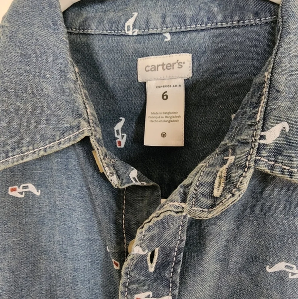 Carters denim glasses button up‎